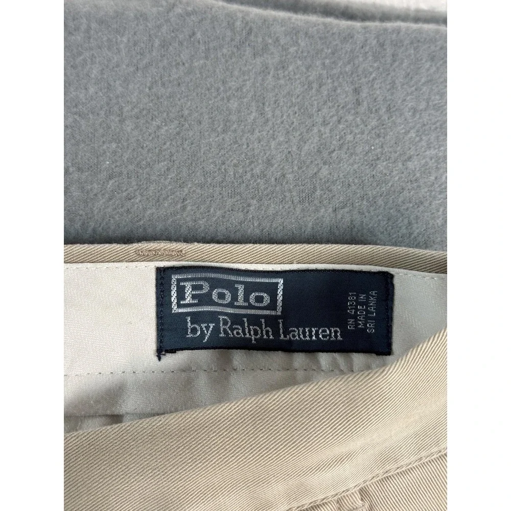 VTG Polo Ralph Lauren Pants Mens 35x32 Beige Classic Fit Chino Straight Casual